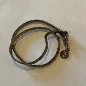Tory Burch Silver Leather Wrap Bracelet with Silver Charm